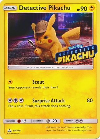 Detective Pikachu (SM170) (Detective Pikachu Stamped) [Sun & Moon: Black Star Promos] | Jack's On Queen