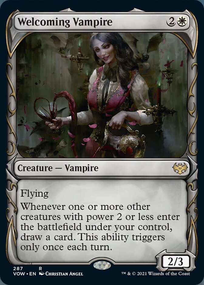 Welcoming Vampire (Showcase Fang Frame) [Innistrad: Crimson Vow] | Jack's On Queen