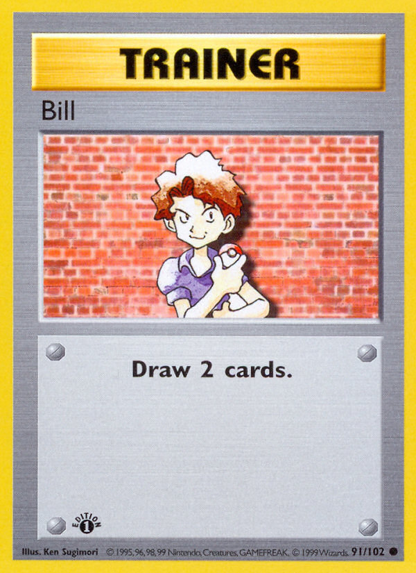 Bill (91/102) (Shadowless) [Base Set 1st Edition] | Jack's On Queen