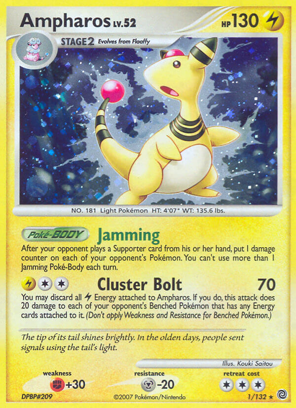 Ampharos (1/132) (Theme Deck Exclusive) [Diamond & Pearl: Secret Wonders] | Jack's On Queen