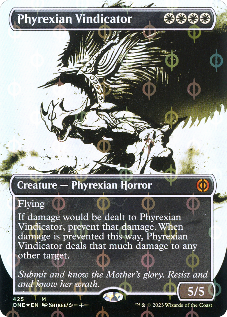 Phyrexian Vindicator (Borderless Ichor Step-and-Compleat Foil) [Phyrexia: All Will Be One] | Jack's On Queen