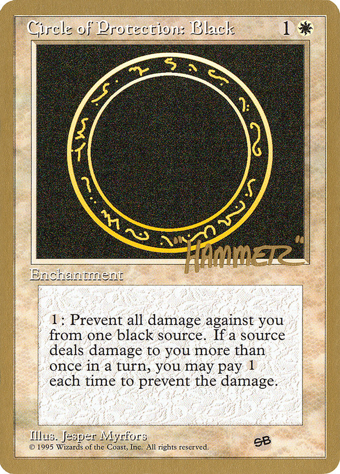 Circle of Protection: Black (Shawn "Hammer" Regnier) (SB) [Pro Tour Collector Set] | Jack's On Queen