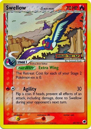 Swellow (40/101) (Delta Species) (Stamped) [EX: Dragon Frontiers] | Jack's On Queen