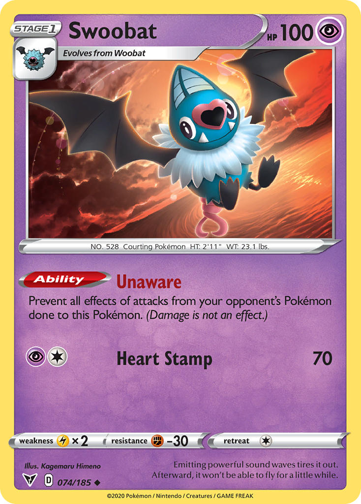 Swoobat (074/185) [Sword & Shield: Vivid Voltage] | Jack's On Queen