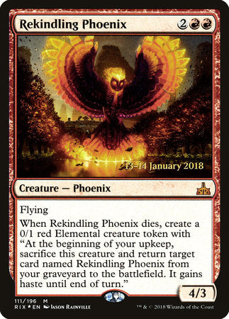 Rekindling Phoenix [Rivals of Ixalan Promos] | Jack's On Queen