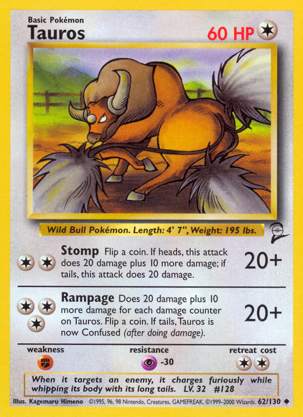 Tauros (62/130) [Base Set 2] | Jack's On Queen