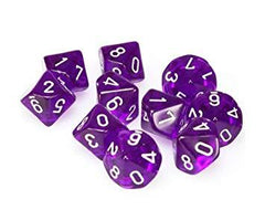 Chessex: Translucent D10 Dice Set | Jack's On Queen