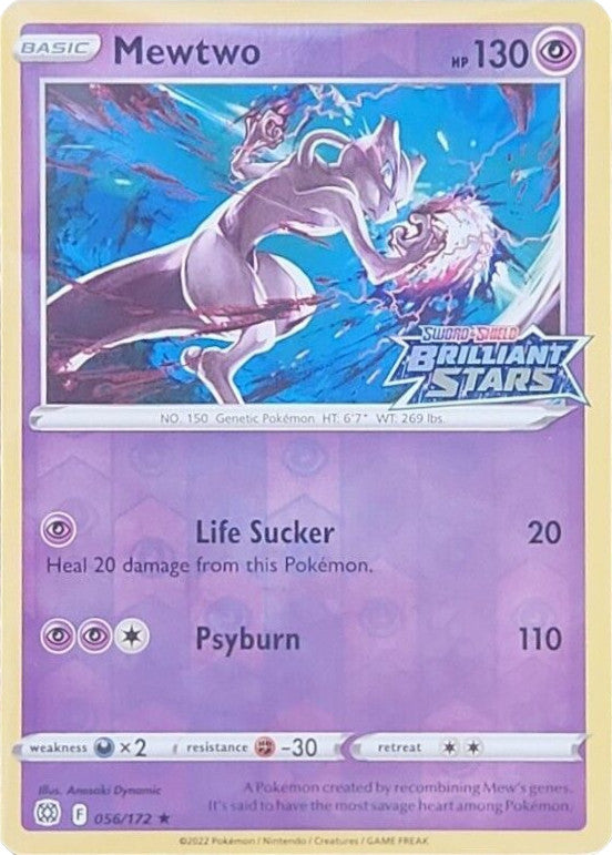 Mewtwo (056/172) (Brilliant Stars Stamped) [Sword & Shield: Brilliant Stars] | Jack's On Queen