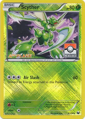 Scyther (4/108) (League Promo 4th Place) [Black & White: Dark Explorers] | Jack's On Queen