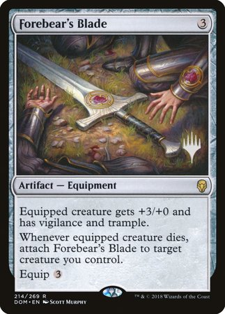 Forebear's Blade [Dominaria Promos] | Jack's On Queen