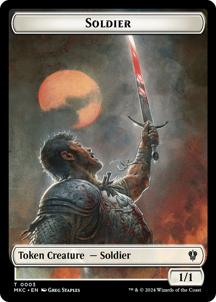 Construct // Soldier Double-Sided Token [Murders at Karlov Manor Commander Tokens] | Jack's On Queen