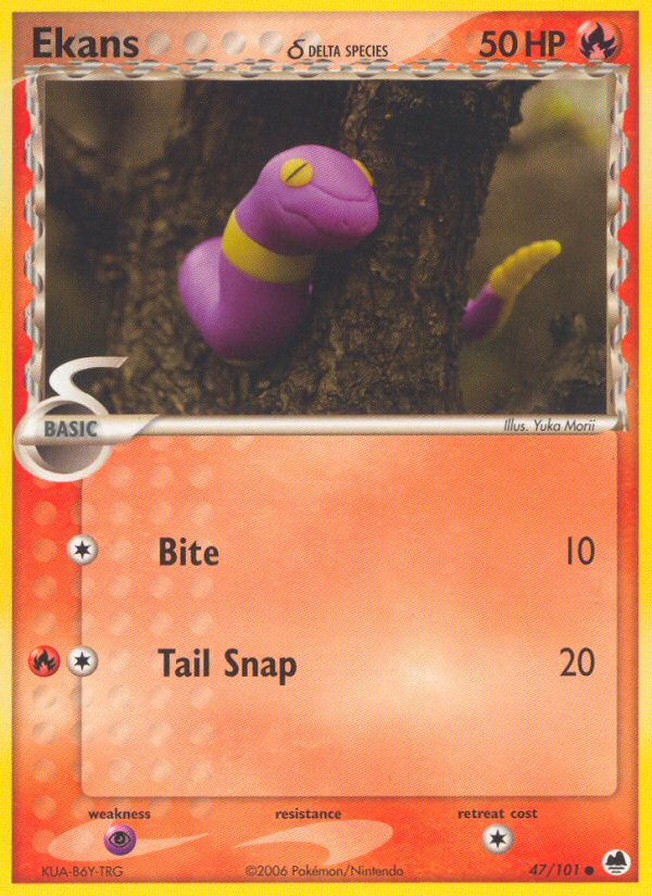 Ekans (47/101) (Delta Species) [EX: Dragon Frontiers] | Jack's On Queen