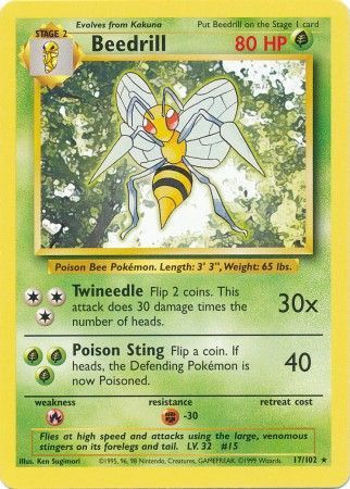 Beedrill (17/102) [Base Set Unlimited] | Jack's On Queen
