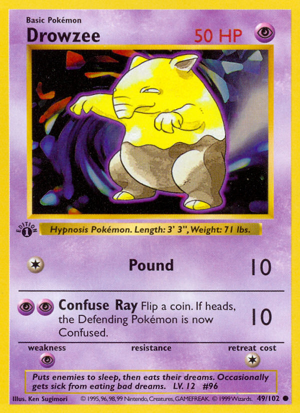 Drowzee (49/102) (Shadowless) [Base Set 1st Edition] | Jack's On Queen