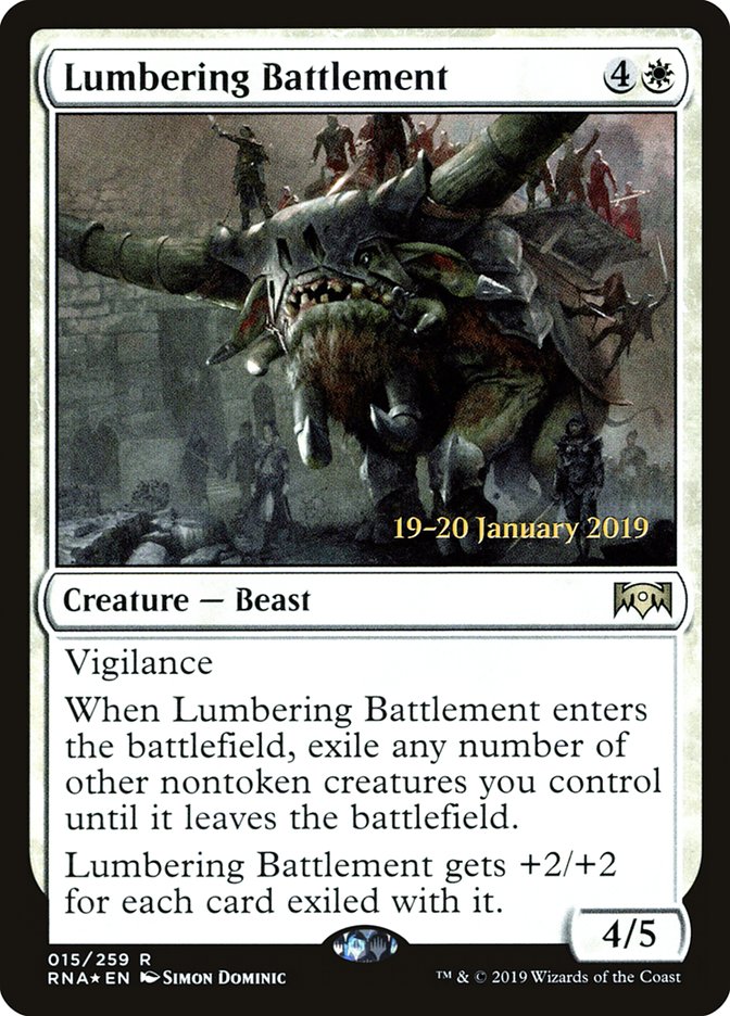 Lumbering Battlement [Ravnica Allegiance Prerelease Promos] | Jack's On Queen