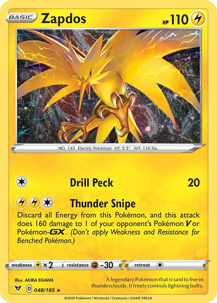 Zapdos (048/185) (Cosmos Holo) [Sword & Shield: Vivid Voltage] | Jack's On Queen