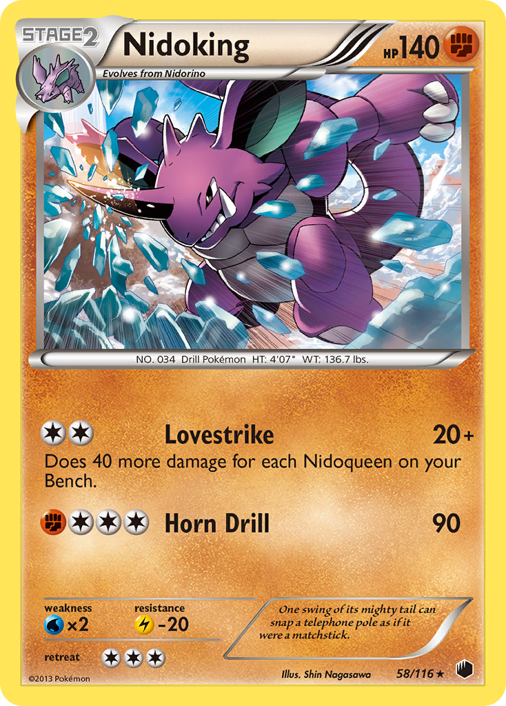 Nidoking (58/116) [Black & White: Plasma Freeze] | Jack's On Queen