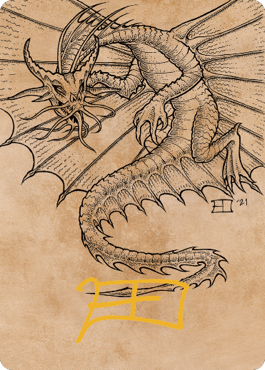 Ancient Gold Dragon Art Card (44) (Gold-Stamped Signature) [Commander Legends: Battle for Baldur's Gate Art Series] | Jack's On Queen