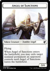 Angel of Sanctions // Horror Double-sided Token [Commander 2019 Tokens] | Jack's On Queen