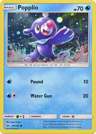 Popplio (39/149) (Cosmos Holo) [Sun & Moon: Base Set] | Jack's On Queen