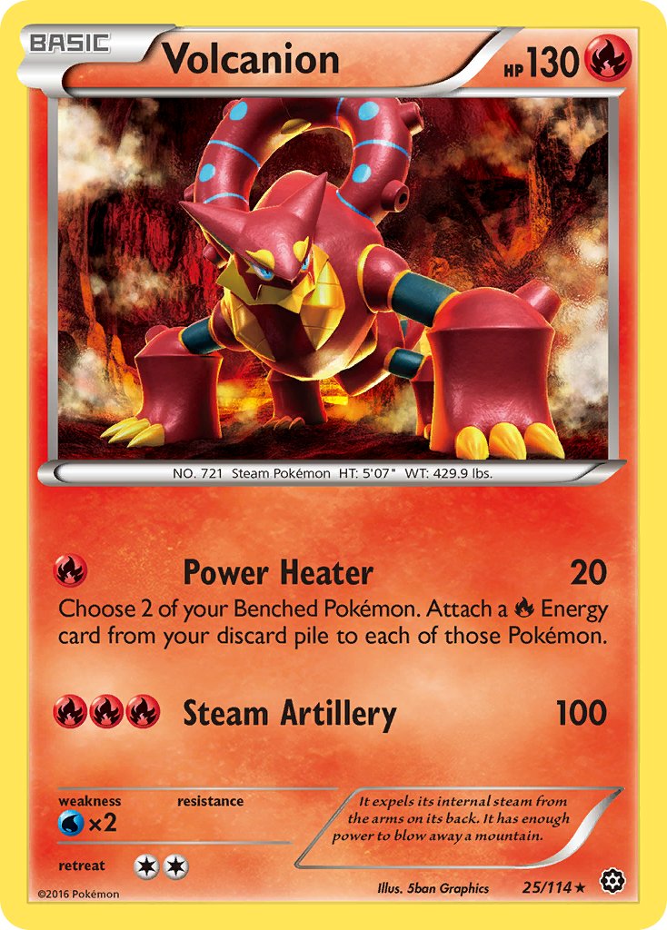 Volcanion (25/114) (Cracked Ice Holo) (Theme Deck Exclusive) [XY: Steam Siege] | Jack's On Queen