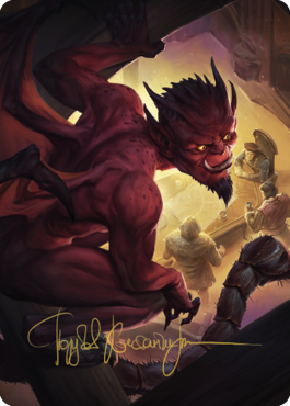 Nefarious Imp Art Card (Gold-Stamped Signature) [Commander Legends: Battle for Baldur's Gate Art Series] | Jack's On Queen