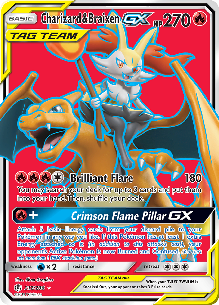 Charizard & Braixen GX (212/236) [Sun & Moon: Cosmic Eclipse] | Jack's On Queen