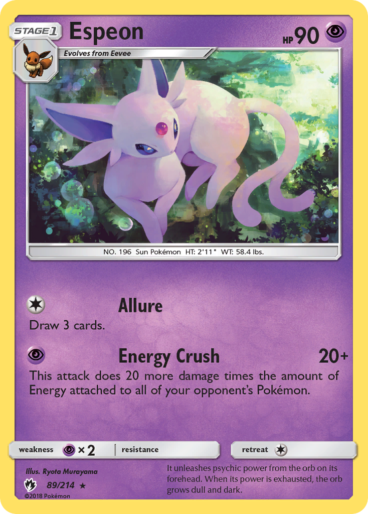 Espeon (89/214) [Sun & Moon: Lost Thunder] | Jack's On Queen