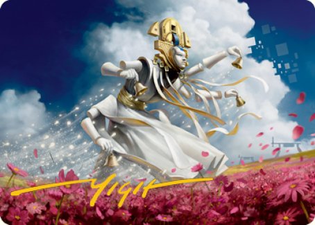 Myojin of Blooming Dawn Art Card (Gold-Stamped Signature) [Kamigawa: Neon Dynasty Art Series] | Jack's On Queen