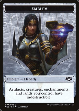 Emblem - Elspeth, Knight-Errant [Mythic Edition Tokens] | Jack's On Queen