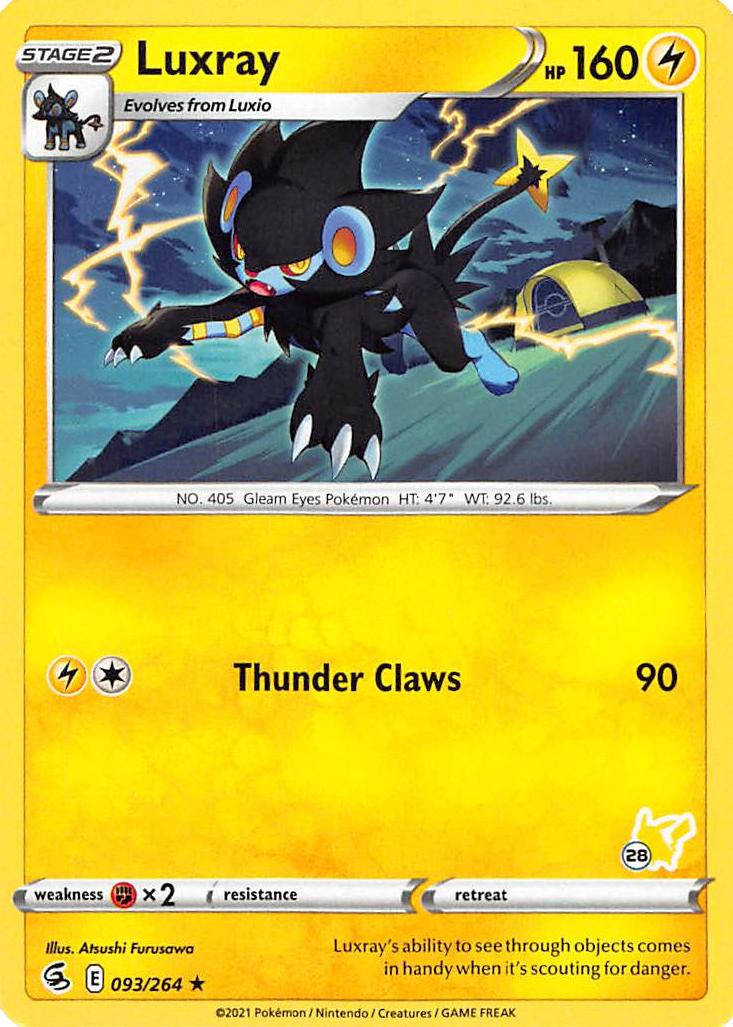 Luxray (093/264) (Pikachu Stamp #28) [Battle Academy 2022] | Jack's On Queen