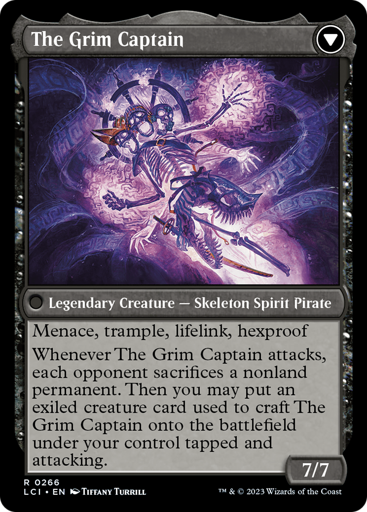 Throne of the Grim Captain // The Grim Captain [The Lost Caverns of Ixalan Prerelease Cards] | Jack's On Queen