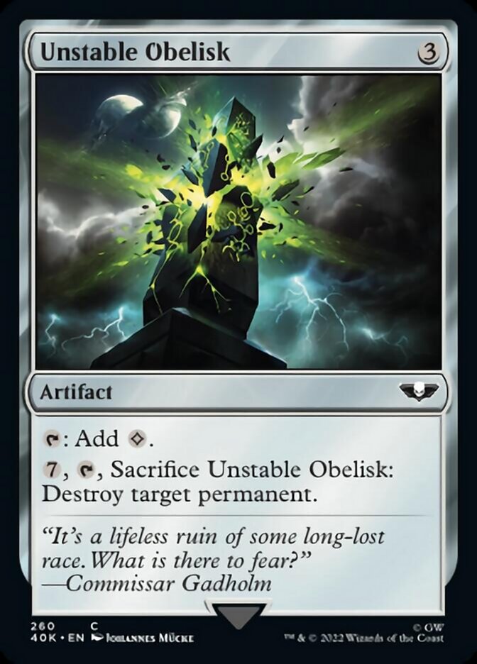 Unstable Obelisk (Surge Foil) [Universes Beyond: Warhammer 40,000] | Jack's On Queen