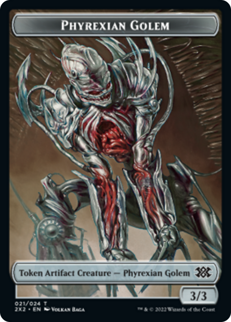 Drake // Phyrexian Golem Double-sided Token [Double Masters 2022 Tokens] | Jack's On Queen