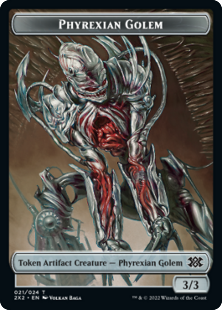 Zombie // Phyrexian Golem Double-sided Token [Double Masters 2022 Tokens] | Jack's On Queen