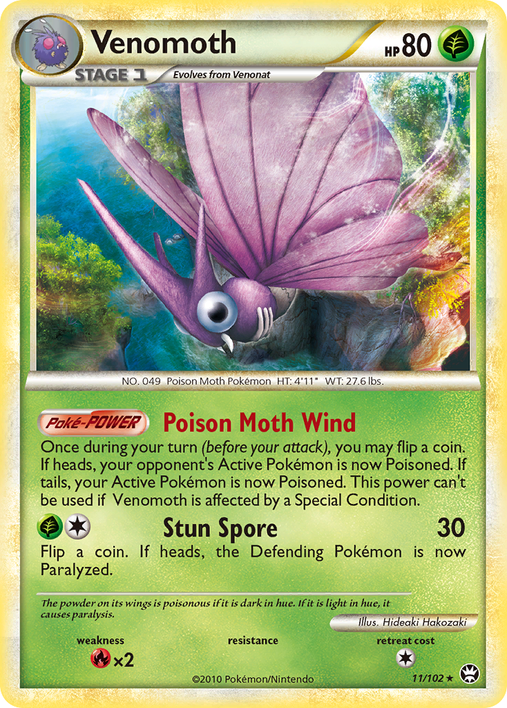 Venomoth (11/102) [HeartGold & SoulSilver: Triumphant] | Jack's On Queen