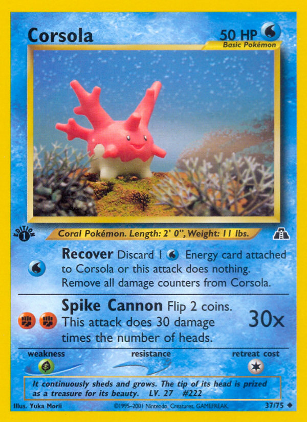 Corsola (37/75) [Neo Discovery 1st Edition] | Jack's On Queen
