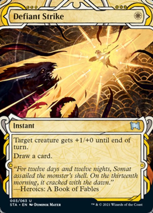 Defiant Strike (Etched Foil) [Strixhaven Mystical Archive] | Jack's On Queen