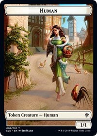 Human // Food (16) Double-sided Token [Throne of Eldraine Tokens] | Jack's On Queen