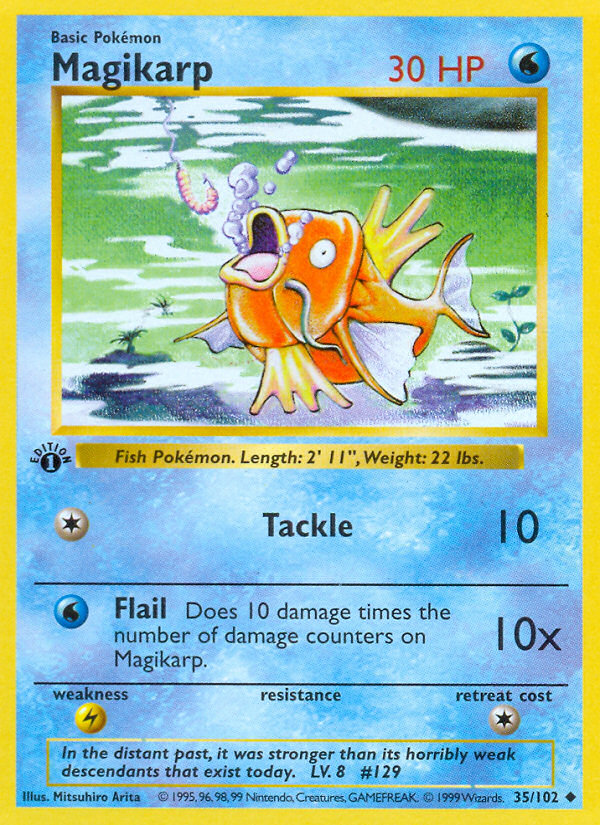 Magikarp (35/102) (Shadowless) [Base Set 1st Edition] | Jack's On Queen