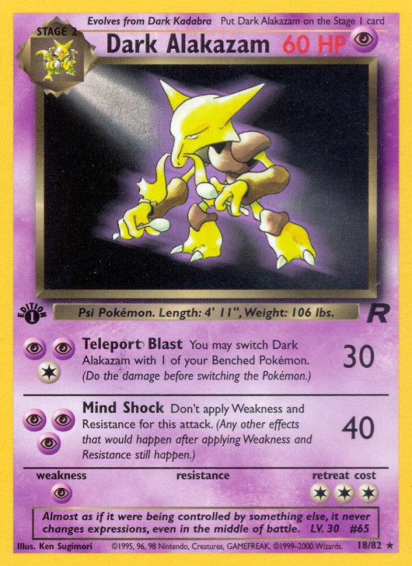 Dark Alakazam (18/82) [Team Rocket 1st Edition] | Jack's On Queen