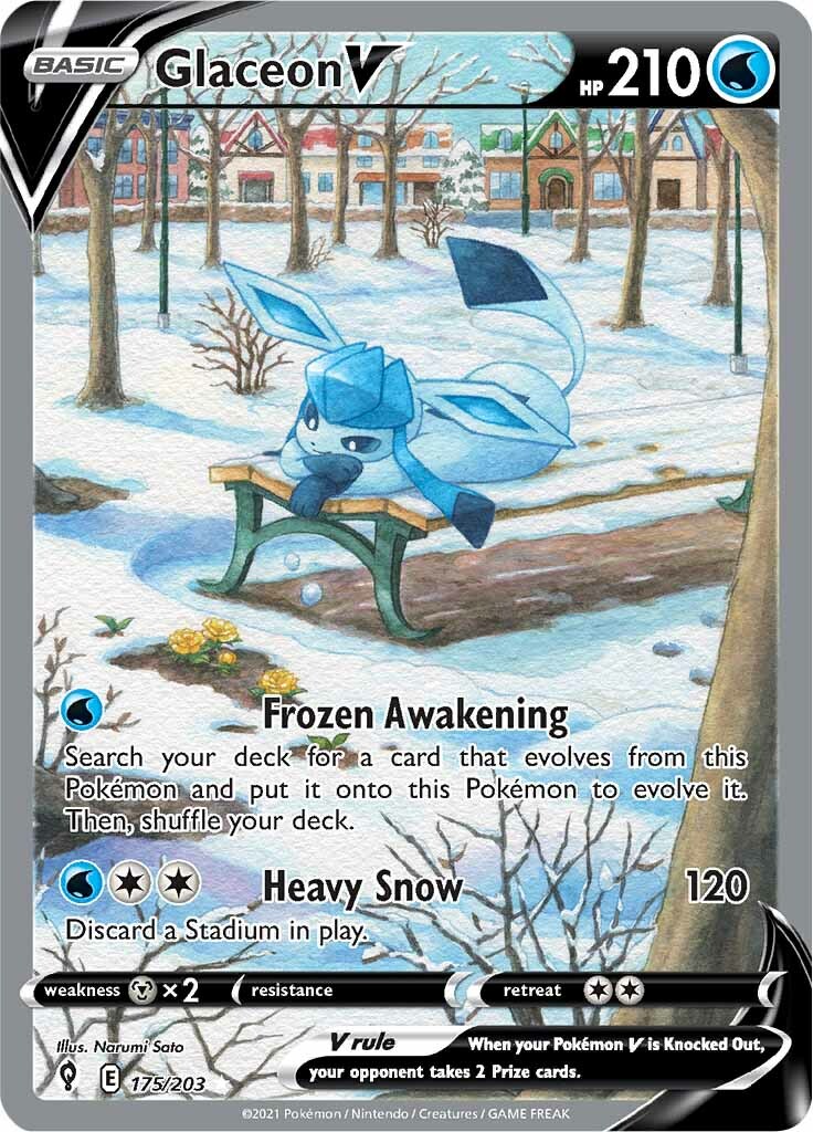 Glaceon V (175/203) [Sword & Shield: Evolving Skies] | Jack's On Queen