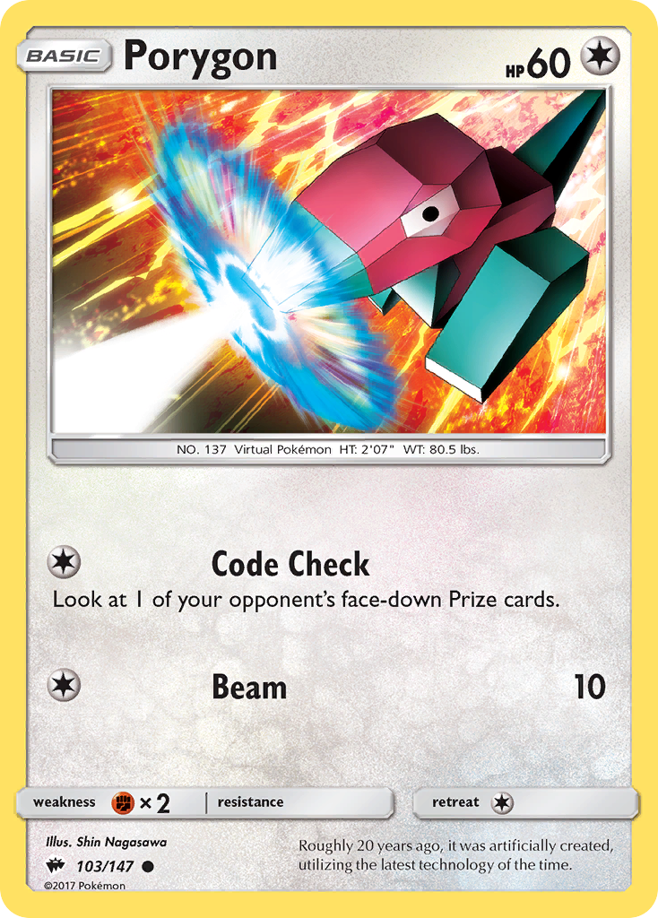 Porygon (103/147) [Sun & Moon: Burning Shadows] | Jack's On Queen