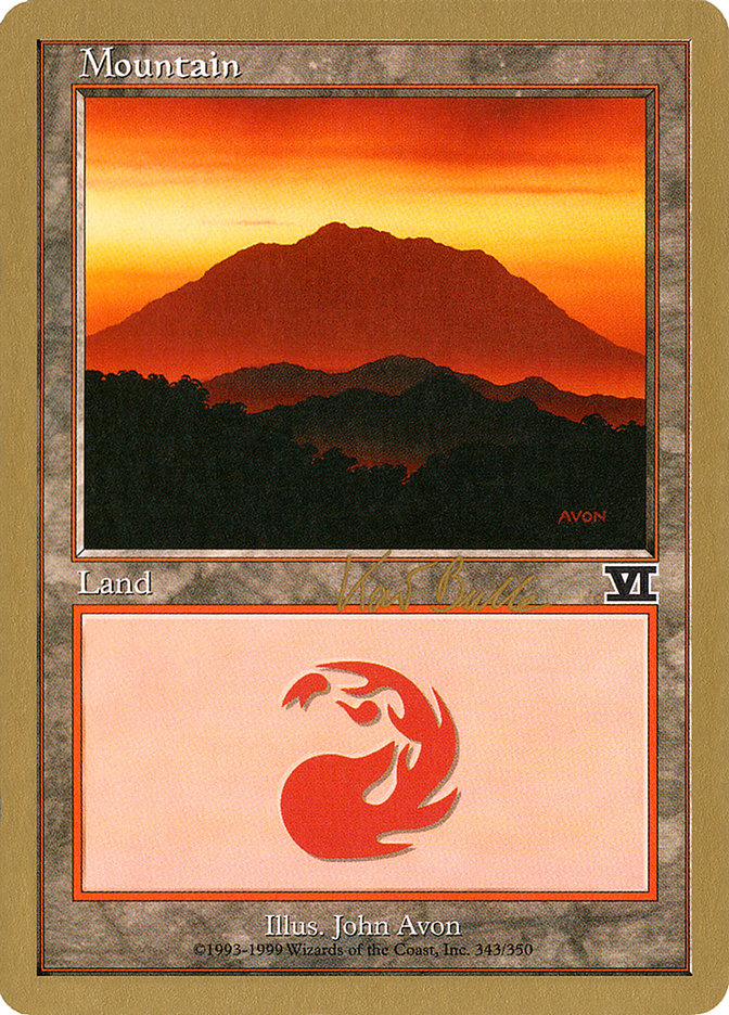 Mountain (kb343) (Kai Budde) [World Championship Decks 1999] | Jack's On Queen