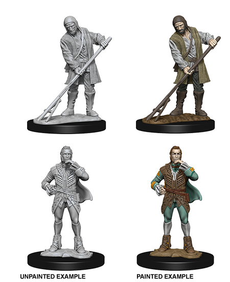 Pathfinder Deep Cuts Unpainted Miniatures: Townspeople (Farmer/Aristocrat) | Jack's On Queen