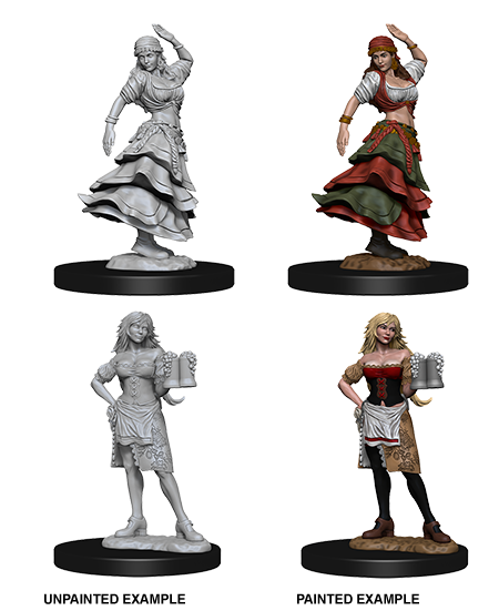 Pathfinder Deep Cuts Unpainted Miniatures: Bartender/Dancing Girl | Jack's On Queen