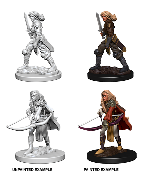 Pathfinder Deep Cuts Unpainted Minis: Human Female Fighter | Jack's On Queen