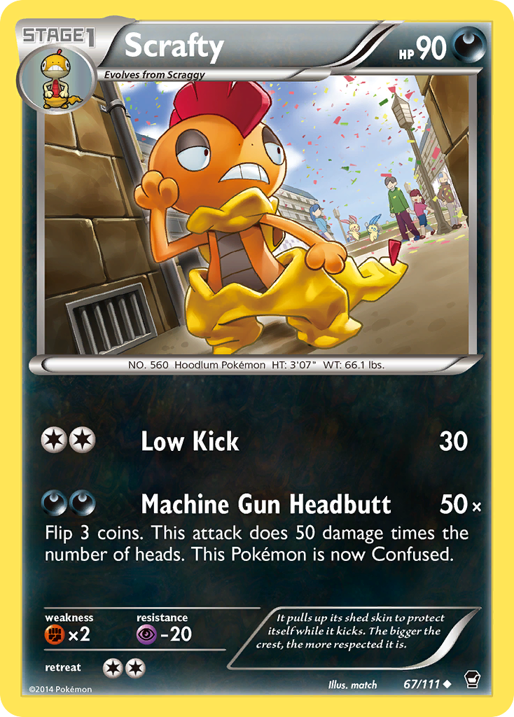 Scrafty (67/111) [XY: Furious Fists] | Jack's On Queen