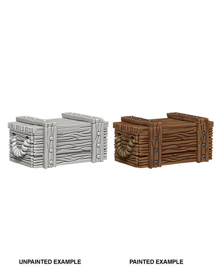 WizKids Deep Cuts Unpainted Miniatures: Crates | Jack's On Queen