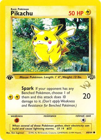 Pikachu (60/64) (W Stamped Promo) [Jungle 1st Edition] | Jack's On Queen